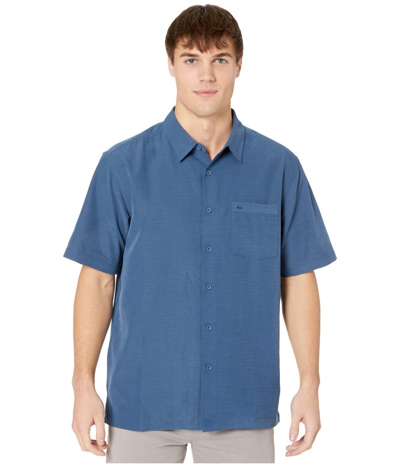 Quiksilver mens Centinela 4 Up Comfort Fit Pocket Collared Button Down Shirt, Midnight Navy Centinella, Large US - Image 1